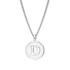White Enamel Initial Pendant