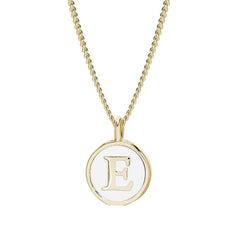 White Enamel Initial Pendant