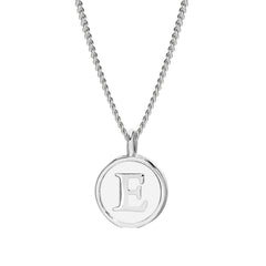 White Enamel Initial Pendant