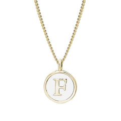 White Enamel Initial Pendant