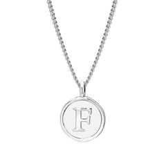 White Enamel Initial Pendant