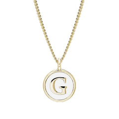 White Enamel Initial Pendant