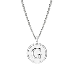 White Enamel Initial Pendant