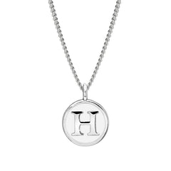 White Enamel Initial Pendant