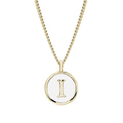 White Enamel Initial Pendant