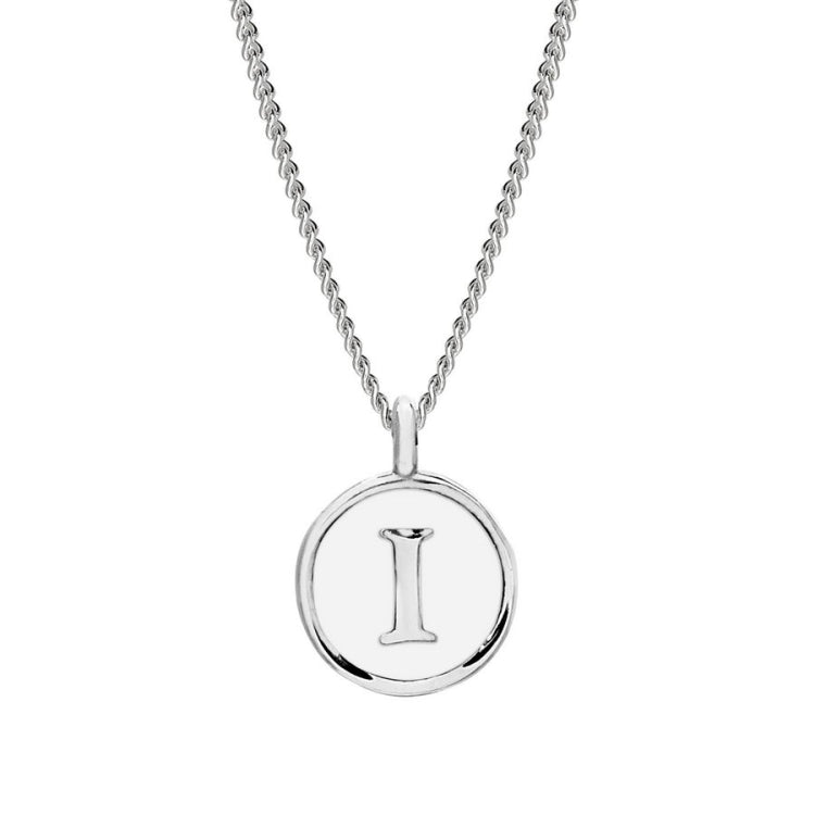 White Enamel Initial Pendant