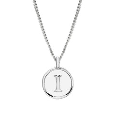 White Enamel Initial Pendant