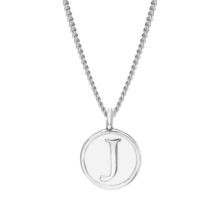 White Enamel Initial Pendant