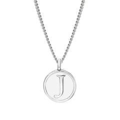 White Enamel Initial Pendant
