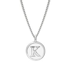 White Enamel Initial Pendant