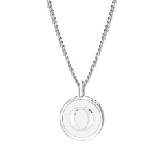 White Enamel Initial Pendant