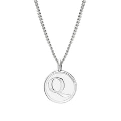 White Enamel Initial Pendant