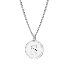White Enamel Initial Pendant