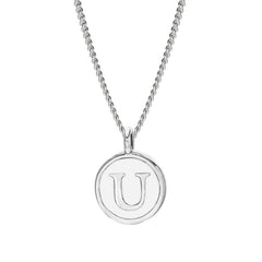 White Enamel Initial Pendant