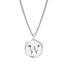 White Enamel Initial Pendant