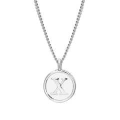 White Enamel Initial Pendant