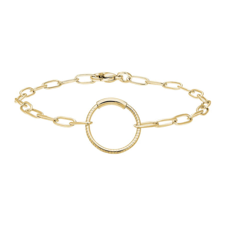 Paper Clip Bracelet with Center Circle Station