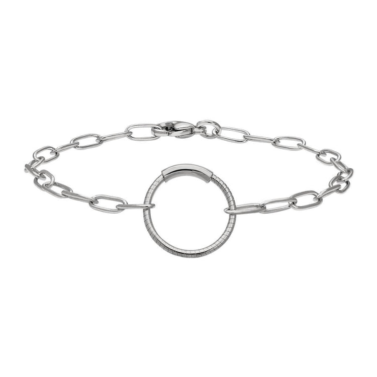 Paper Clip Bracelet with Center Circle Station