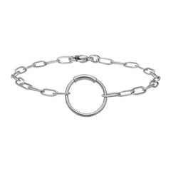 Paper Clip Bracelet with Center Circle Station
