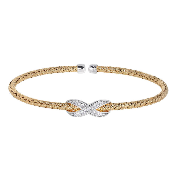 Basketweve Cuff Bracelet with Central Infinity