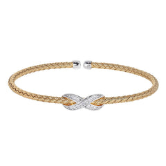 Basketweve Cuff Bracelet with Central Infinity