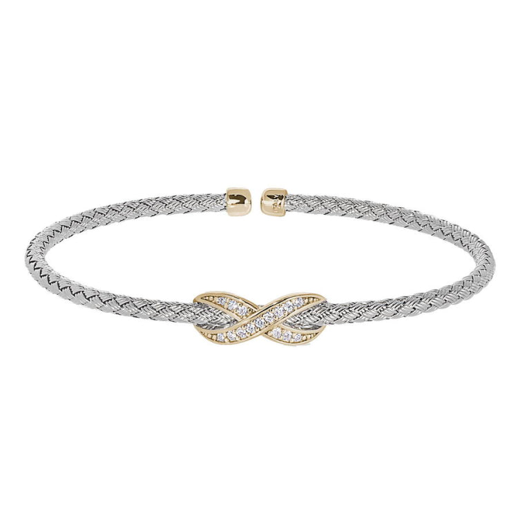 Basketweve Cuff Bracelet with Central Infinity