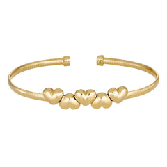Five Heart Omega Cuff Bracelet