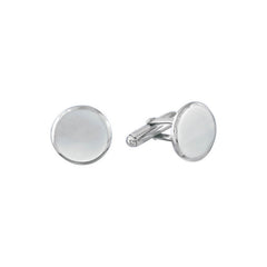 Round Polished Cufflinks with Beveled Edge