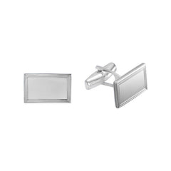 Polished Rectangle Cufflinks with Triple Border