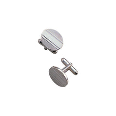 Oval Cufflinks with Lined Edges