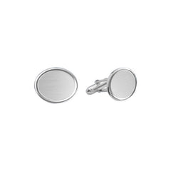 Oval Satined Cufflinks with Polished Border