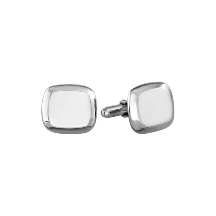 Polished Cushion Cufflinks with Thick Beveled Edge