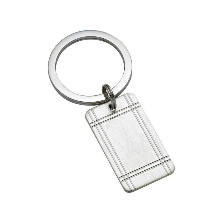 Stained Rectangle Key Ring with Plaid Border