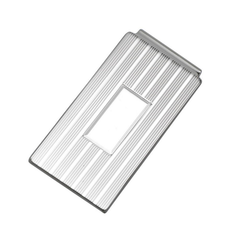 Lined Wide Money Clip with Rectangle Polished Center