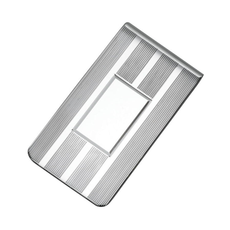 Lined Wide Money Clip with Rectangle Polished Center