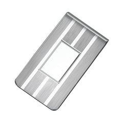 Lined Wide Money Clip with Rectangle Polished Center