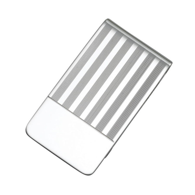 Wide Lined Money Clip with Polished End Signet