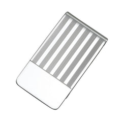 Wide Lined Money Clip with Polished End Signet