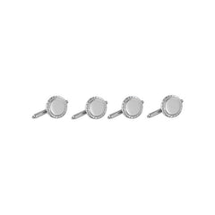 Polished Round Stud Set with Rope Edge