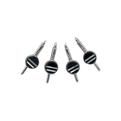 Round Onyx Stud Set with Mother of Pearl Stripes