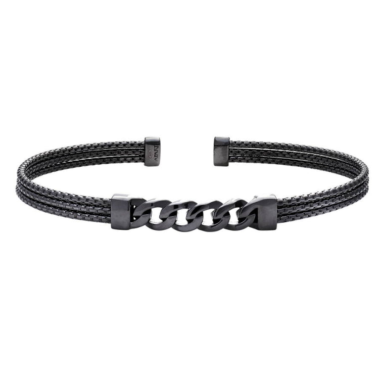 Cuff Bracelet with Central Curb Link Design