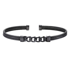 Cuff Bracelet with Central Curb Link Design