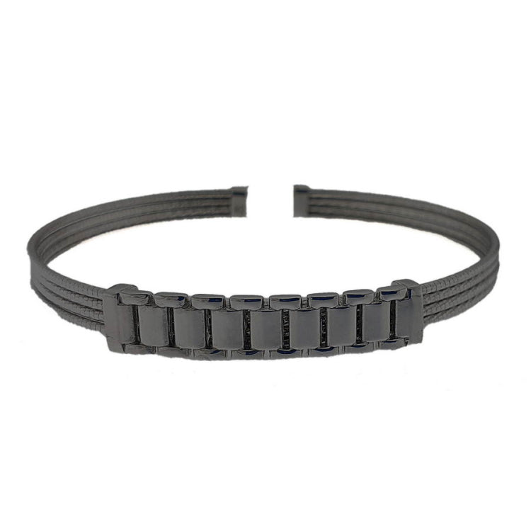 Cuff Bracelet with Six Link Central Plate