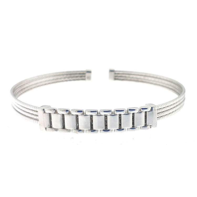 Cuff Bracelet with Six Link Central Plate