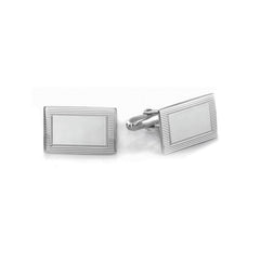Rectangle Polished Cufflinks with Lined Border
