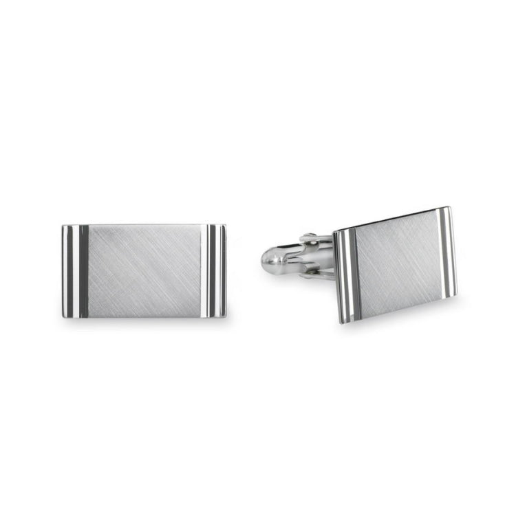 Florentine Rectangle Cufflinks with Diamond-Cut Edges