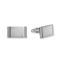 Florentine Rectangle Cufflinks with Diamond-Cut Edges