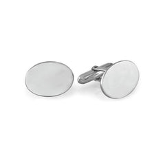 Polished Oval Cufflinks with Diamonds