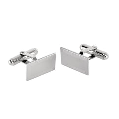 Polished Rectangle Cufflinks with Lined Border
