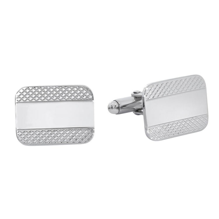 Rounded Corner Rectangle Cufflinks with Fancy Edges